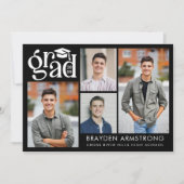 モダンGRAD 4写真白黒 招待状 (正面)