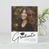 モダンGRADUATEフォーマル Script Cap Photo Gradation 案内状 (スタンド正面)