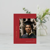 モダンGraduate Photo Foilありがとう 箔招待状ポストカード (立ち正面)