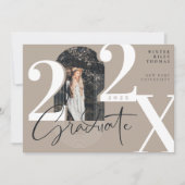 モダンGraduate Script 2022同心円アーチ写真 招待状 (正面)