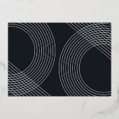 モダンGraduate Script 2025同心円アーチ写真 箔招待状 (裏面)