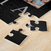 モダンGRAMONAフォトコラージュのスクリプトメッセージブラック ジグソーパズル (側面)