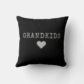 モダンGrandkids Names Black クッション (裏面)