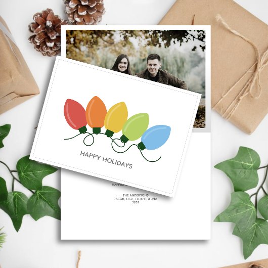 モダンGraphical Lightsクリスマス写真 シーズンカード