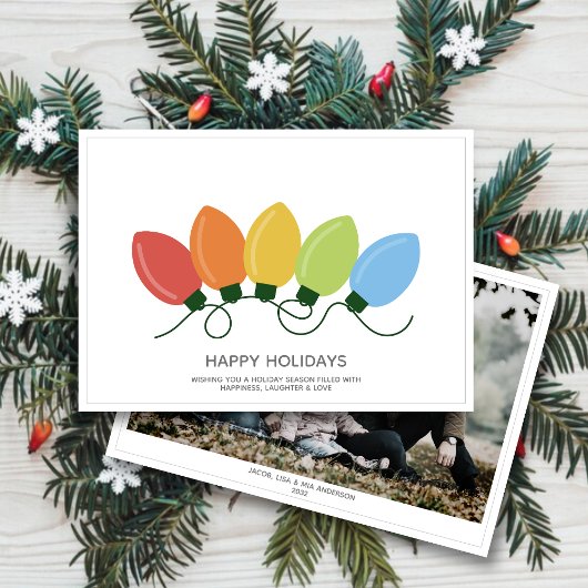 モダンGraphical Lightsクリスマス写真 シーズンカード