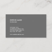 モダンGray Night Owl Logo DJ，バンド，ミュージシャン 名刺 (裏面)