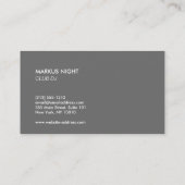 モダンGray Night Owl Logo II DJ，バンド，ミュージシャン 名刺 (裏面)