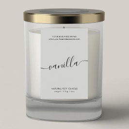 モダンgray script candle製品ラベル フードラベル