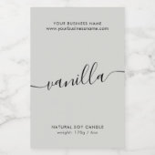 モダンgray script candle製品ラベル フードラベル (シングルラベル)