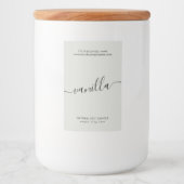 モダンgray script candle製品ラベル フードラベル (正面)