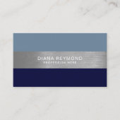 モダンGrayish 2-Tone Blue教授ストライプ 名刺 (正面)