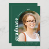 モダンGreen Arch Photo 2024卒業 案内状 (正面/裏面)