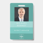 モダンGreen Business Photo ID バッジ (正面)