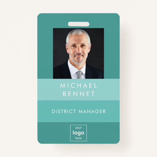 モダンGreen Business Photo ID バッジ (正面)