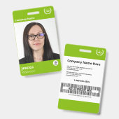 モダンGreen Computer Techカスタムプリント社員 バッジ (Front & Back)