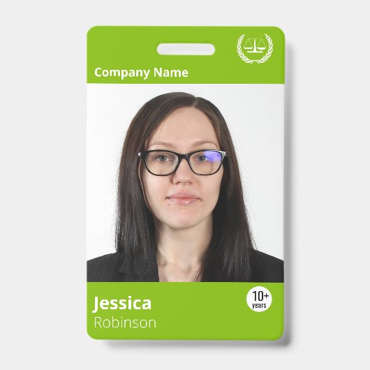 モダンGreen Computer Techカスタムプリント社員 バッジ (Front)