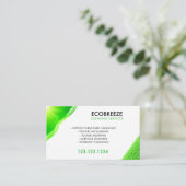 モダンGreen Glow Officeクリーニング 名刺 (スタンド正面)