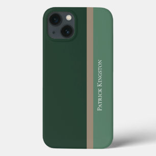 モダンGreen & Kaki Brown Color Block iPhone 13ケース