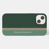 モダンGreen & Kaki Brown Color Block iPhoneケース (裏面横)