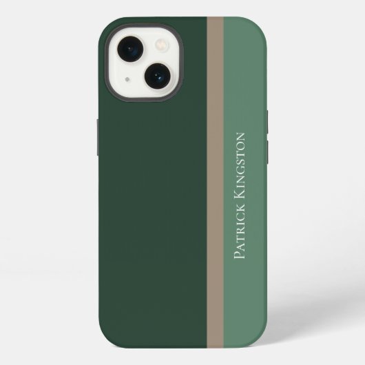 モダンGreen & Kaki Brown Color Block iPhoneケース (裏面)