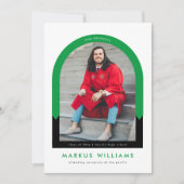 モダンGreen Photo Arch 2025卒業パーティー 招待状 (正面)