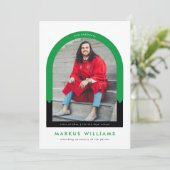 モダンGreen Photo Arch 2025卒業パーティー 招待状 (スタンド正面)