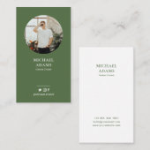 モダンGreen Photo Social Media名刺 名刺 (正面/裏面)