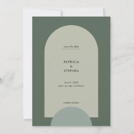モダンGreen Sage Boho Arch Photo 結婚's セーブザデート