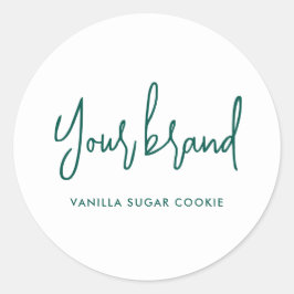 モダンGreen Script Candle製品ラベル ラウンドシール