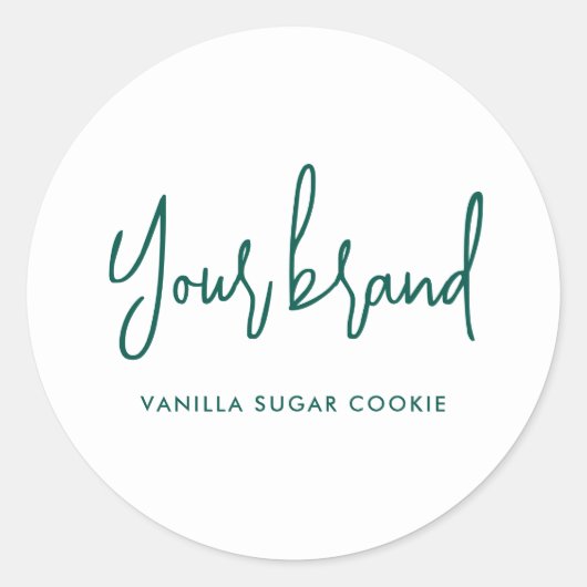 モダンGreen Script Candle製品ラベル ラウンドシール (正面)