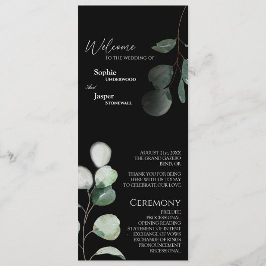 モダンGreenery Blackの結婚Flat Program プログラム (正面)