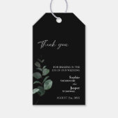 モダンGreenery Black結婚's Thank You Giftラベル ギフトタグ (正面)