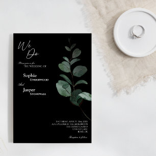 モダンGreenery Black We Do 結婚's 招待状