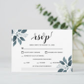 モダンGreenery Entree Meal Choice結婚's 出欠カード (スタンド正面)