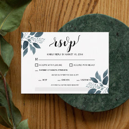 モダンGreenery Entree Meal Choice結婚's 出欠カード