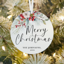 モダンGreenery Meerry Christmas Family写真