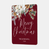 モダンGreenery Red Christmas Familyの写真 メタルオーナメント (正面左)