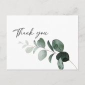 モダンGreenery White結婚's Thank Youポストカード ポストカード (正面)