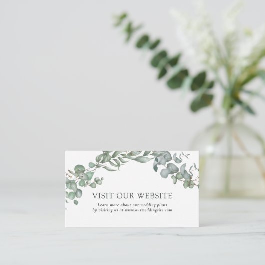 モダンGreenery White Sageのサ結婚イト エンクロージャーカード (スタンド正面)