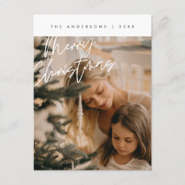 モダンGreeting, Merry Christmas Family Photo ポストカード