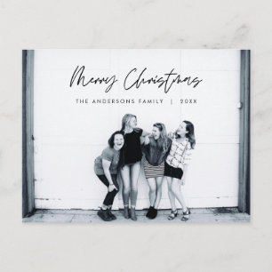 モダンGreeting, Merry Christmas Family Photo ポストカード
