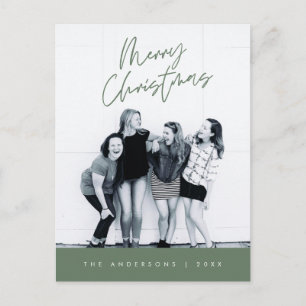 モダンGreeting, Merry Christmas Family Photo ポストカード