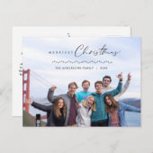 モダンGreeting, Merry Christmas Family Photo ポストカード (正面/裏面)
