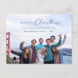 モダンGreeting, Merry Christmas Family Photo ポストカード