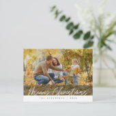 モダンGreeting, Merry Christmas Family Photo ポストカード (スタンド正面)