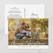 モダンGreeting, Merry Christmas Family Photo ポストカード (正面/裏面)