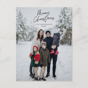 モダンGreeting, Merry Christmas Family Photo ポストカード