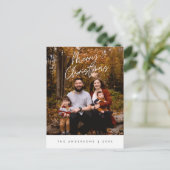 モダンGreeting, Merry Christmas Family Photo ポストカード (スタンド正面)