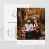 モダンGreeting, Merry Christmas Family Photo ポストカード (正面/裏面)