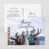 モダンGreeting, Merry Christmas Family Photo ポストカード (正面/裏面)